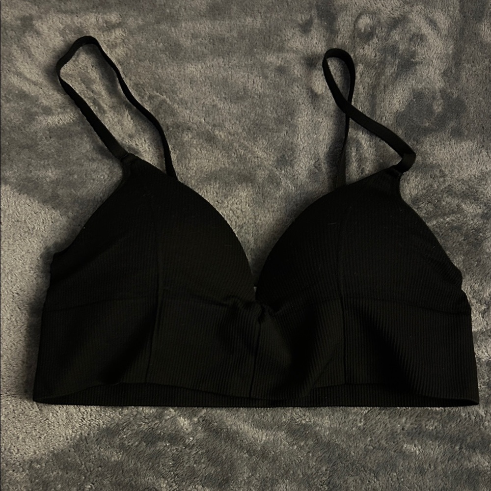 Altar'd State Black Ribbed Bralette